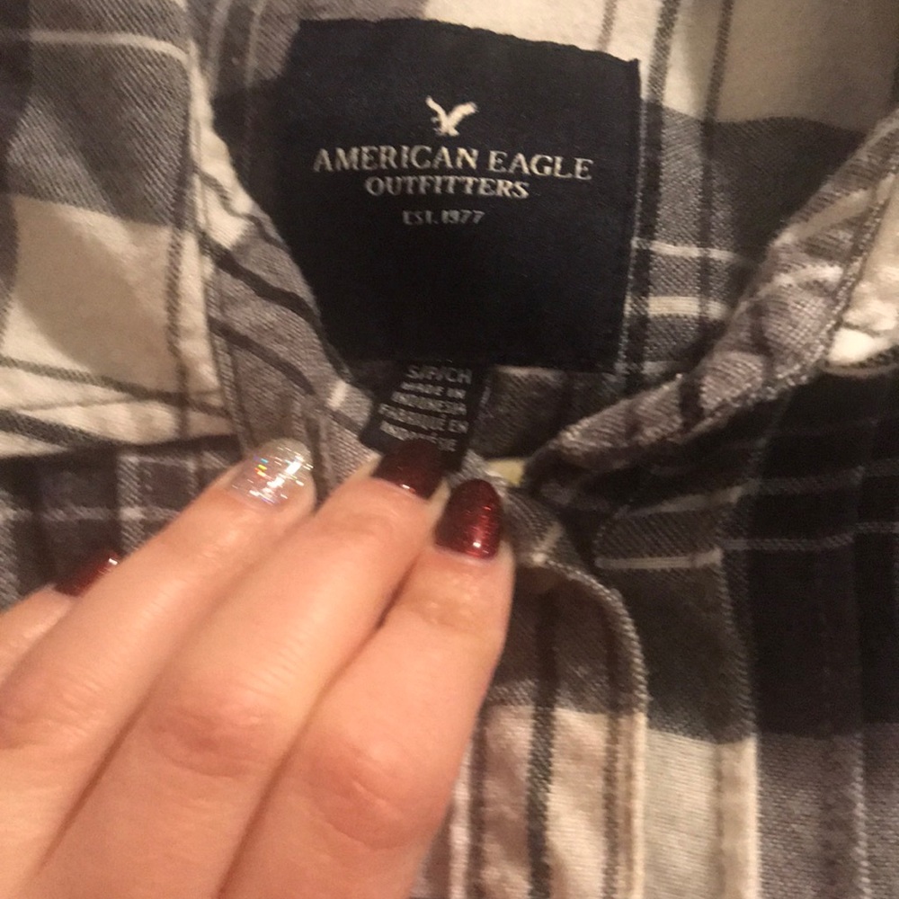 American Eagle Flowy Plaid Pullover Top - image 2
